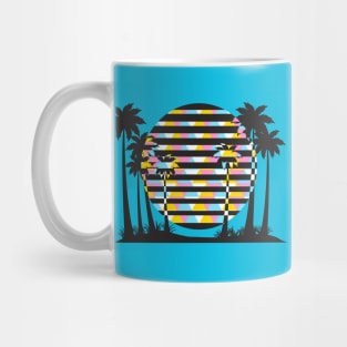 Tropical Sunset Geometric Pattern Mug